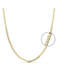 18K CADENA ORO AMARILLO BARBADA MACIZA 50CM ANCHO 2.75 MM