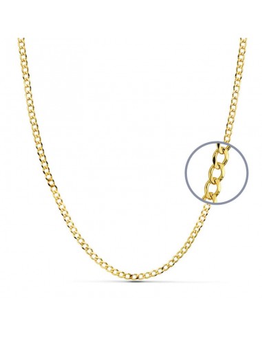 18K CADENA ORO AMARILLO BARBADA 50CM MACIZA 3MM