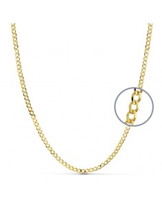 18K CADENA ORO AMARILLO BARBADA 60CM MACIZA. 3MM