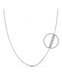 18K CADENA MACIZA ORO BLANCO BARBADA 1 MM 40CM