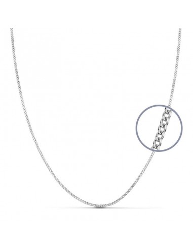 18K CADENA MACIZA ORO BLANCO BARBADA 1 MM 40CM