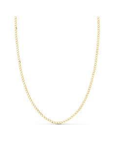 18K CADENA ORO AMARILLO BARBADA MACIZA LARGO 50CM ANCHO 1.5 MM