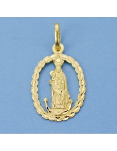 18K MEDALLA VIRGEN DE ZOCUECA CERCO 27 X 17 MM