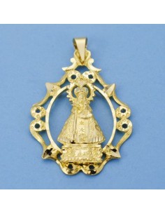 18K MEDALLA VIRGEN DE GUADALUPE CERCO 37 X 27 MM