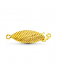 18K FORNITURA CIERRE BROCHE DE GARGANTILLA ORO AMARILLO GALLONEADO. 17X7 MM
