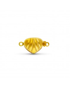 18K FORNITURA CIERRE BROCHE DE GARGANTILLA ORO AMARILLO CORAZON 13X10 MM