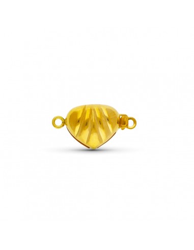 18K FORNITURA CIERRE BROCHE DE GARGANTILLA ORO AMARILLO CORAZON 13X10 MM