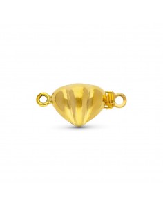 18K FORNITURA CIERRE BROCHE DE GARGANTILLA ORO AMARILLO CORAZON 10X8 MM