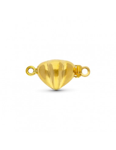 18K FORNITURA CIERRE BROCHE DE GARGANTILLA ORO AMARILLO CORAZON 10X8 MM