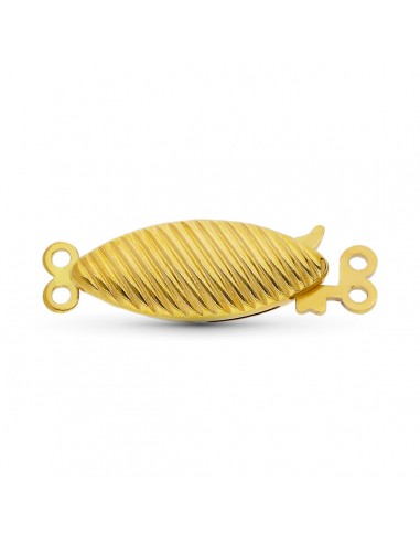 18K FORNITURA CIERRE BROCHE DE GARGANTILLA ORO AMARILLO GALLONEADO. 17X7 MM
