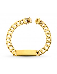 18K ESCLAVA ORO AMARILLO MACIZA 22 CM 9 MM