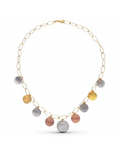 18K GARGANTILLA ORO TRICOLOR CHAPITAS