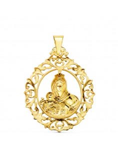 18K MEDALLA VIRGEN DEL CARMEN ORLA FILIGRANA 37 X 30 MM. 2