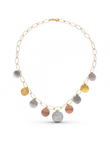 18K GARGANTILLA ORO TRICOLOR CHAPITAS