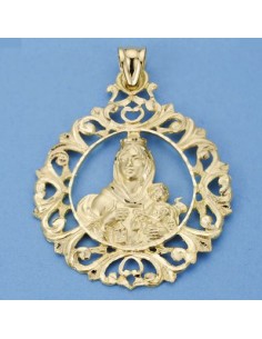 18K VIRGEN CARMEN ORLA. 46 X 37 MM. 7.90 GRS