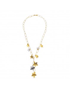 18K GARGANTILLA ORO BICOLOR ESTRELLAS