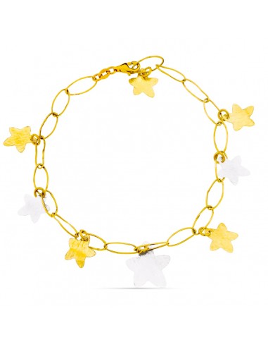 18K PULSERA BICOLOR ESTRELLAS.