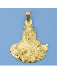 18K VIRGEN CARMEN SILUETA. 38 X 29 MM. 7.70 GRS.