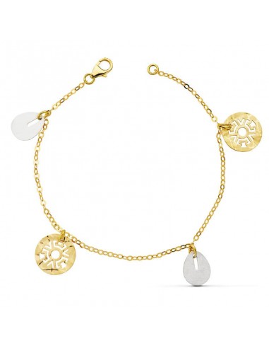 18K PULSERA BICOLOR FETICHES 19CM