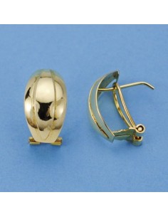 18K PENDIENTES LISOS. 16 X 9 MM.