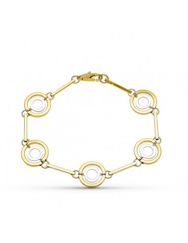18K PULSERA ORO BICOLOR MOTIVOS