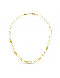 18K GARGANTILLA ORO AMARILLO MOTIVOS Y ESLABONES