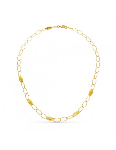 18K GARGANTILLA ORO AMARILLO MOTIVOS Y ESLABONES