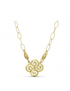 18K GARGANTILLA ORO AMARILLO MOTIVO TRISQUEL Y ESLABONES