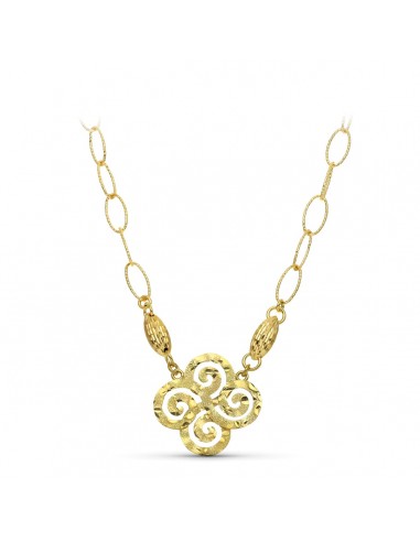 18K GARGANTILLA ORO AMARILLO MOTIVO TRISQUEL Y ESLABONES
