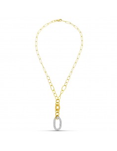 18K GARGANTILLA ORO BICOLOR MOTIVOS Y CIRCONITAS