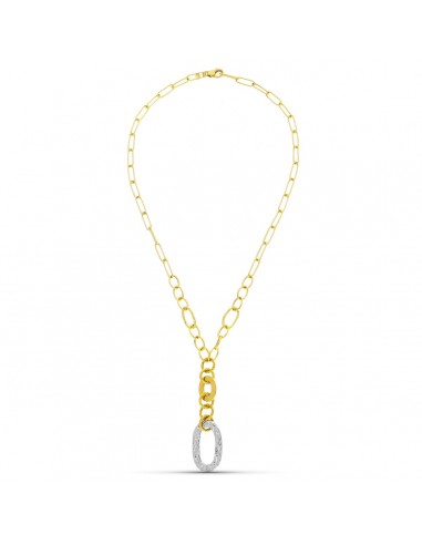 18K GARGANTILLA ORO BICOLOR MOTIVOS Y CIRCONITAS