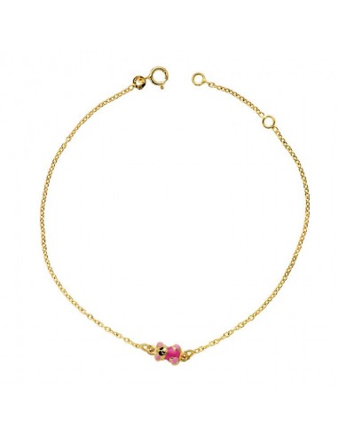 18K PULSERA ORO AMARILLO OSO ESMALTE 18CM