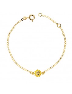 18K PULSERA ORO AMARILLO NIÑA SOL ESMALTE 14.5CM
