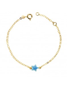 18K PULSERA ORO AMARILLO BEBE ESTRELLA ESMAL.14CM
