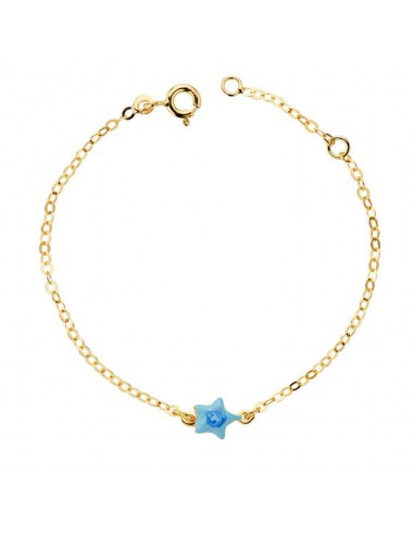 18K PULSERA ORO AMARILLO BEBE ESTRELLA ESMAL.14CM