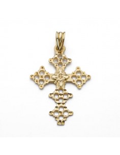 18K CRUZ ORO AMARILLO CANJAYAR. 31X22 MM