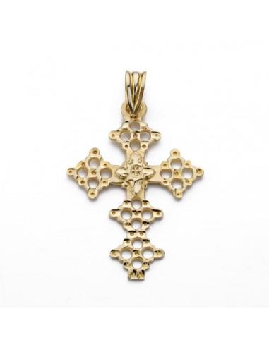 18K CRUZ ORO AMARILLO CANJAYAR. 31X22 MM