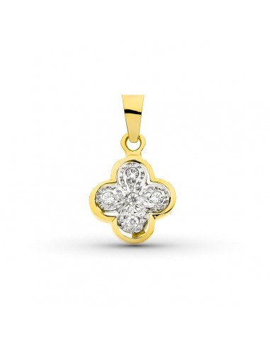 18K CRUZ ORO BICOLOR CON CIRCONITA 14X11 MM
