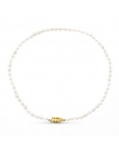 18K GARGANTILLA PERLA CULTIVADA BROCHE TIMON ORO AMARILLO 40CM