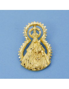 18K MEDALLA VIRGEN ESTRELLA SILUETA 32 X 21 MM
