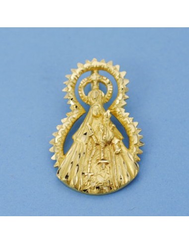 18K MEDALLA VIRGEN ESTRELLA SILUETA 32 X 21 MM