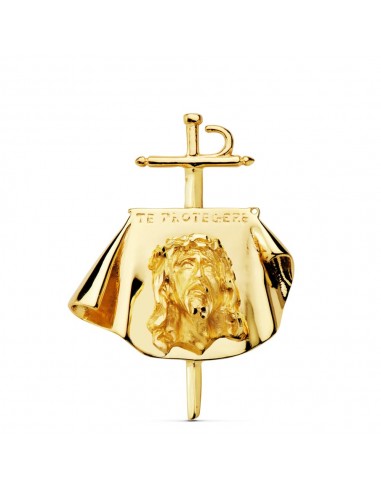 18K COLGANTE ORO AMARILLO CRISTO DE TOREROS 34X25 MM