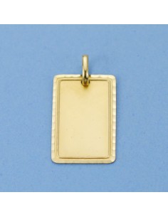 18K CHAPA TALLADA. 18 X 12 MM.