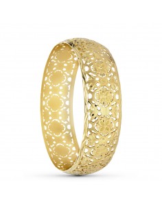 18K PULSERA MEDIA CAÑA ORO AMARILLO MORUNA MEDIDA INTERIOR REDONDO 73 MM ANCHO TOTAL 22 MM SIN CIERRE