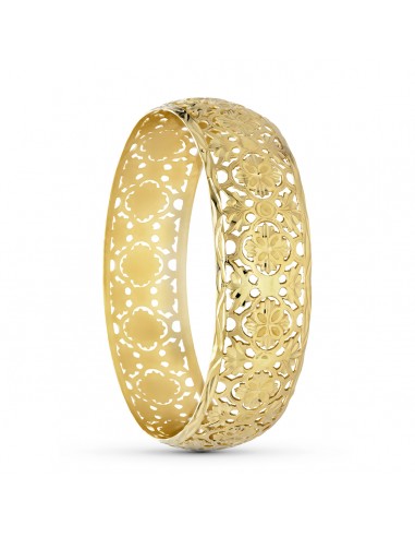 18K PULSERA MEDIA CAÑA ORO AMARILLO MORUNA MEDIDA INTERIOR REDONDO 73 MM ANCHO TOTAL 22 MM SIN CIERRE