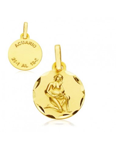 18K HOROSCOPO ORO AMARILLO 13 MM ACUARIO