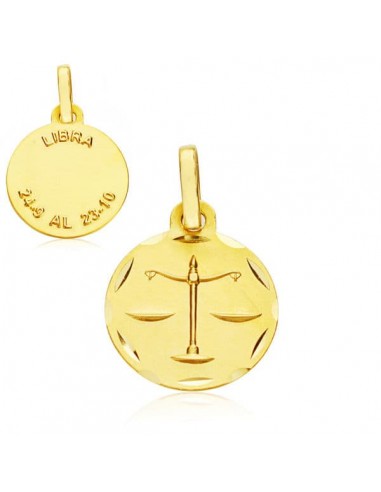 18K HOROSCOPO ORO AMARILLO LIBRA 13 MM