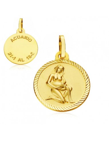 18K HOROSCOPO ORO AMARILLO ORO AMARILLO ACUARIO 16 MM