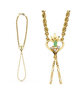 18K PULSERA INDIA CORAZON Y CORDON. 8,50GRS.