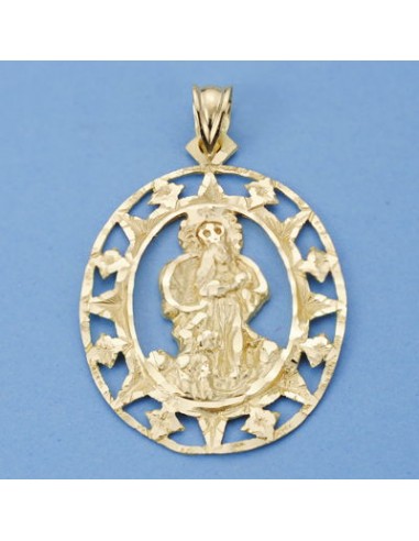 18K MEDALLA VIRGEN DEL SALIENTE 39 X 28 MM